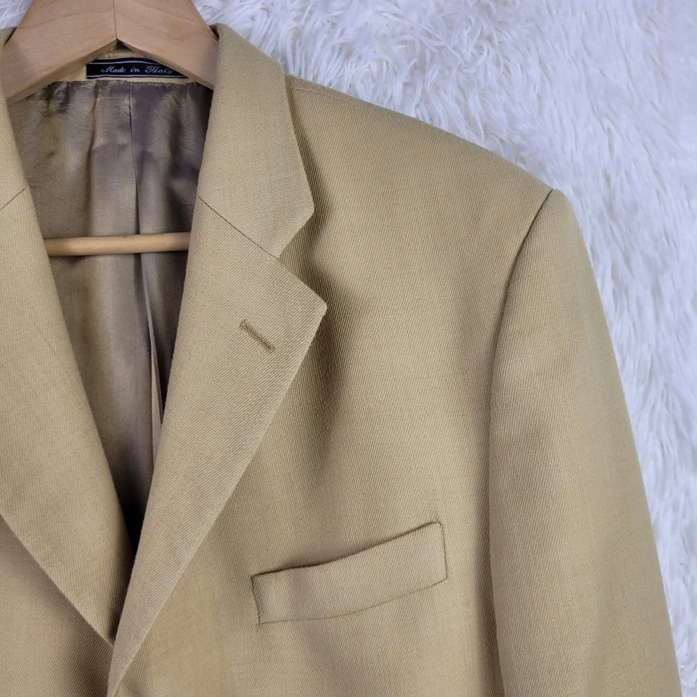 Bachrach Cashmere Blend 3 Button Blazer 40R‎ Camel Made In Italy Sporty